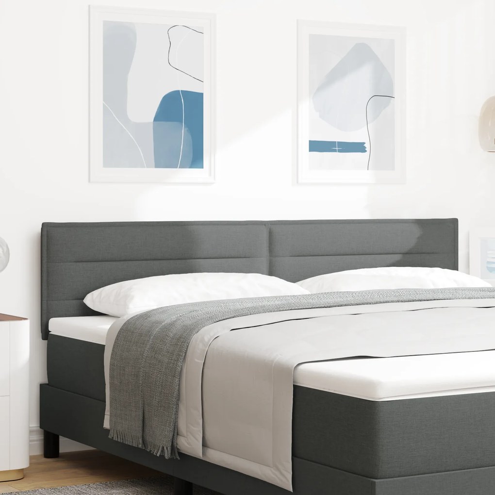 Cabeceira vidaXL Design Linhas Cinza Escuro 180 cm Tecido