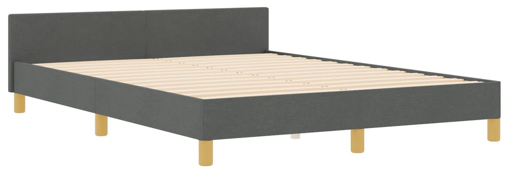 Cama vidaXL Cinza Escuro 140x200 cm Tecido