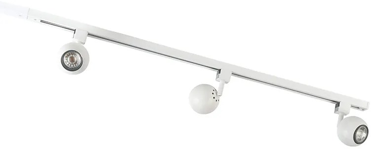 Sistema de iluminação de trilho moderno com 3 focos branco 1-fase - Iconic Gissi