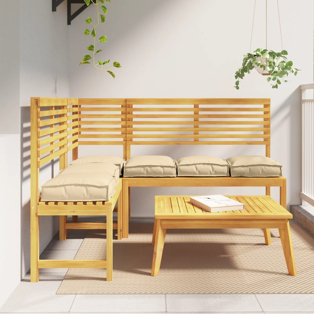 vidaXL almofadas para paletes para assento 6 pcs bege 40x40x8 cm tecido oxford
