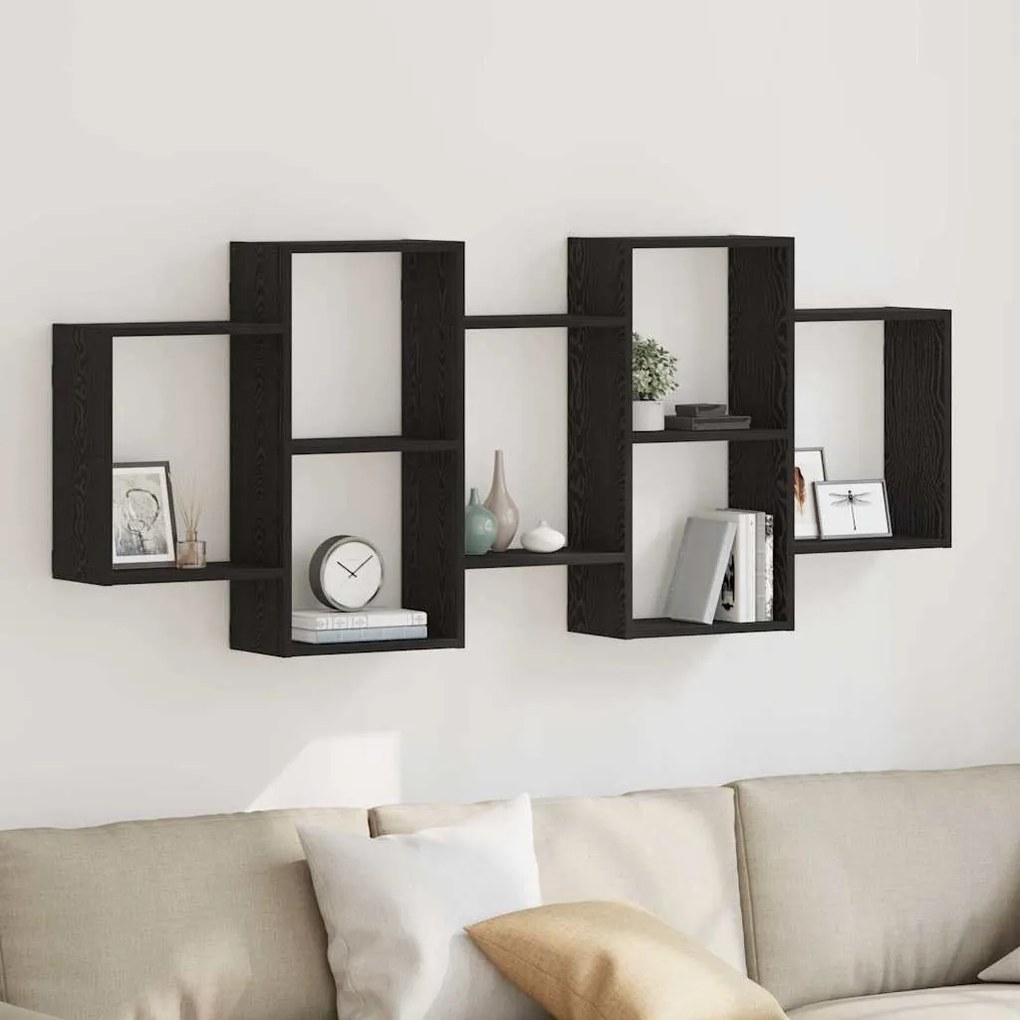 Prateleira de parede 159x18x65 cm deriv. madeira carvalho preto