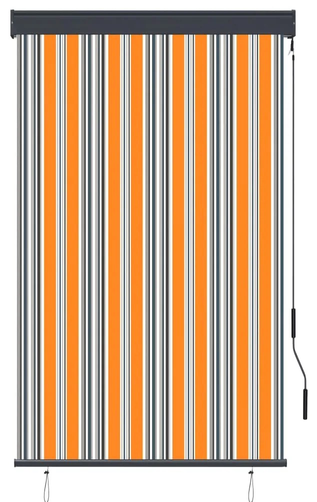 Estore de rolo para exterior 100x250 cm amarelo e azul