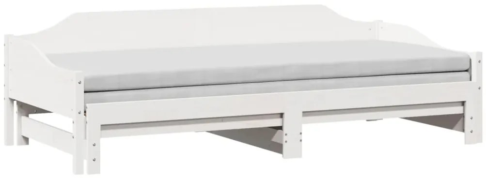 Sofá-cama com gavetão 80x200 cm madeira de pinho maciça branco