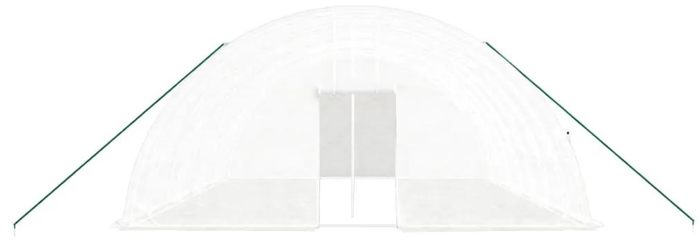 Estufa com estrutura de aço 48 m² 8x6x2,85 m branco
