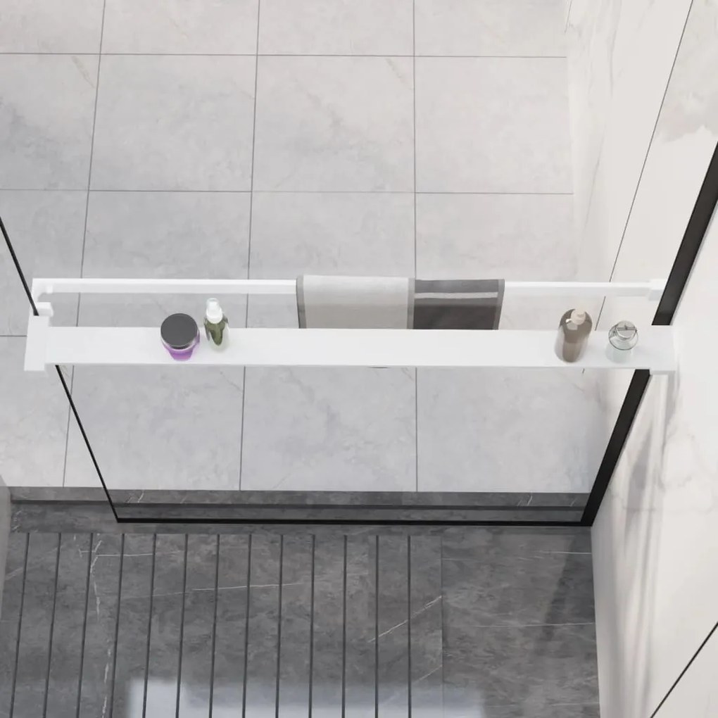 153626 vidaXL Prateleira de duche p/ divisória chuveiro 90 cm alumínio branco