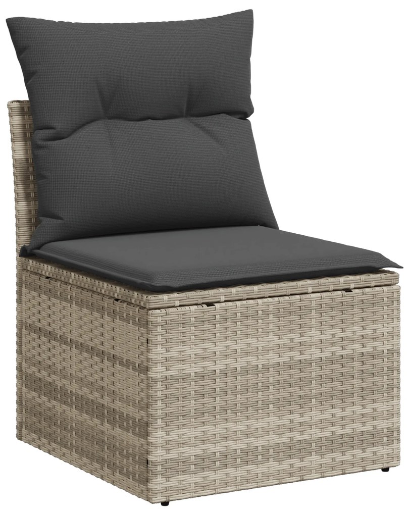 Conjunto de Sofá de Jardim de 7 Peças com Almofadas Cinzento-Claro Vim
