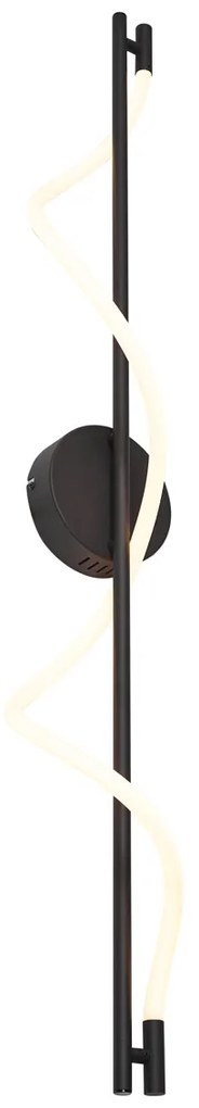 Candeeiro de Parede Moderno Preto Incl. LED Regulável em 3 Níveis - Twirl Moderno
