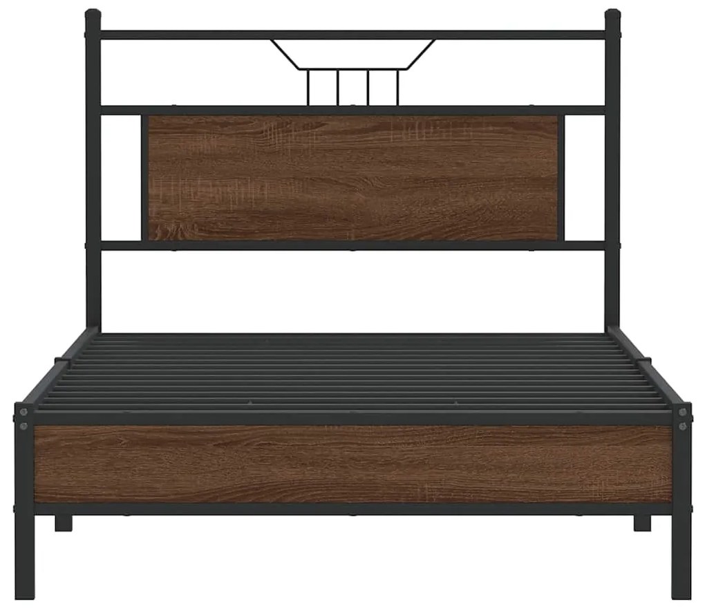 Estrutura cama s/ colchão derivados madeira carvalho castanho
