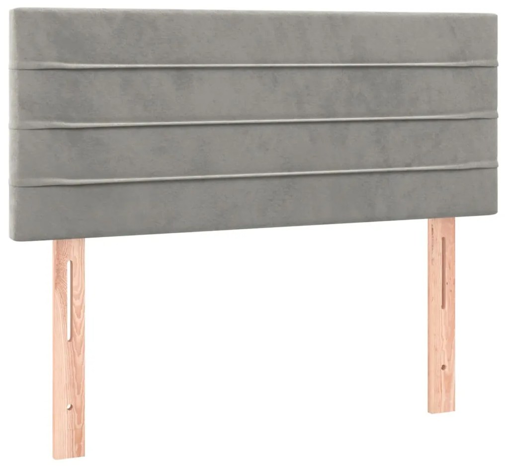 Cama boxspring com colchão 120x190 cm veludo cinzento-claro