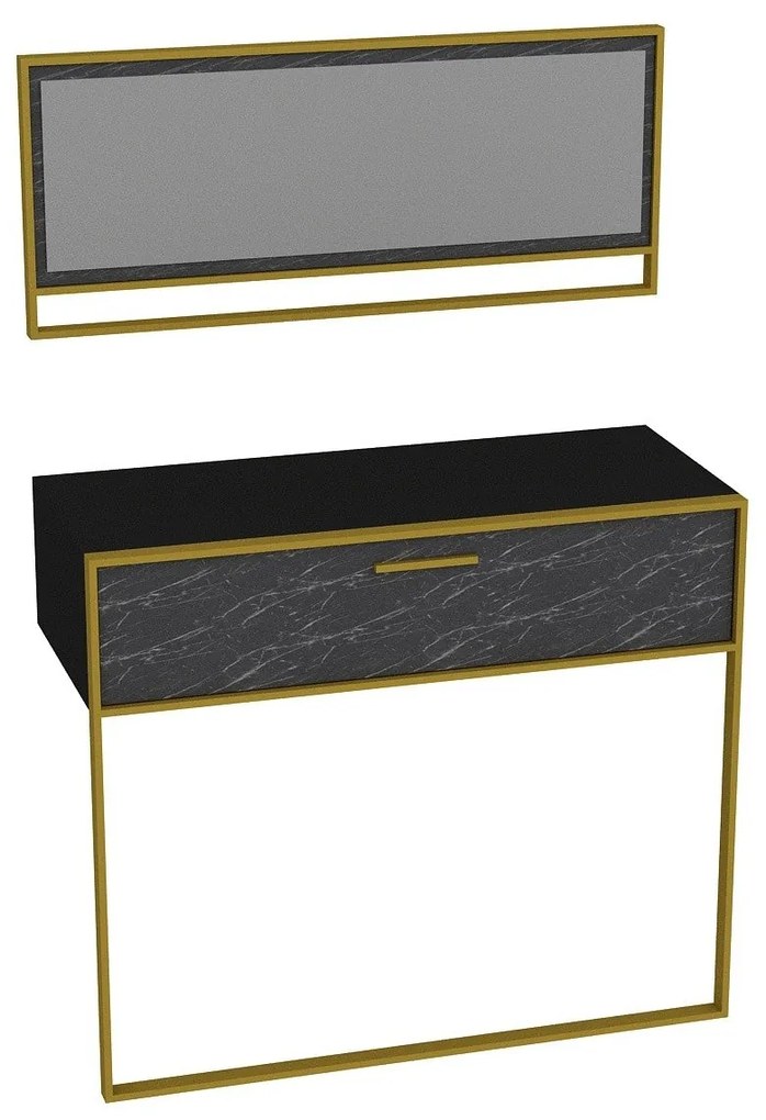 Aparador Polka – Dourado/Preto – 90x76,8x38,5 cm