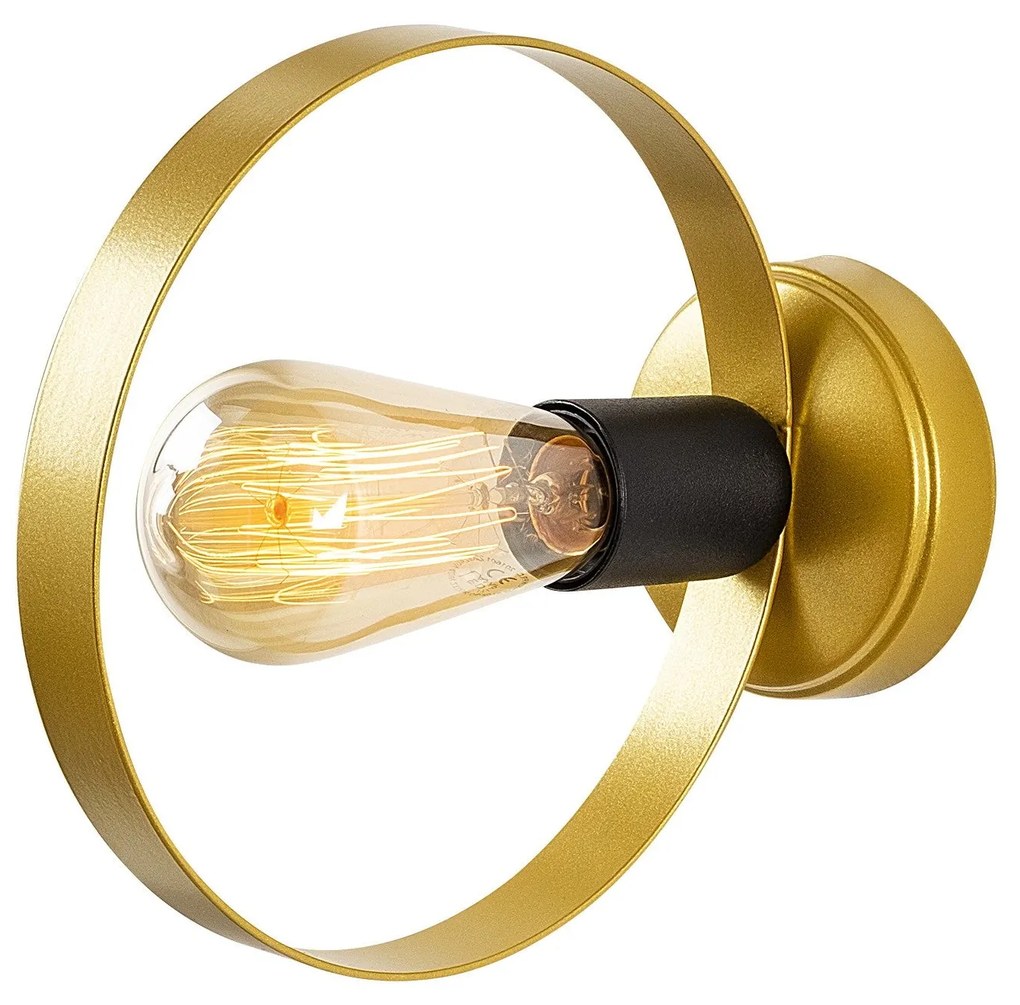 Aplique de Parede Halka – Dourado e Preto – 4 x 23 cm
