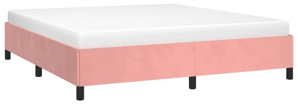 Estrutura de cama 180x200 cm veludo rosa