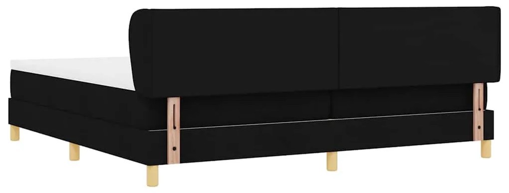 Cama Box Spring vidaXL com Colchão - Preto, 200x200 cm, Tecido
