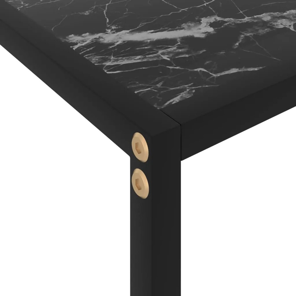 Mesa consola 100x35x75 cm vidro temperado preto