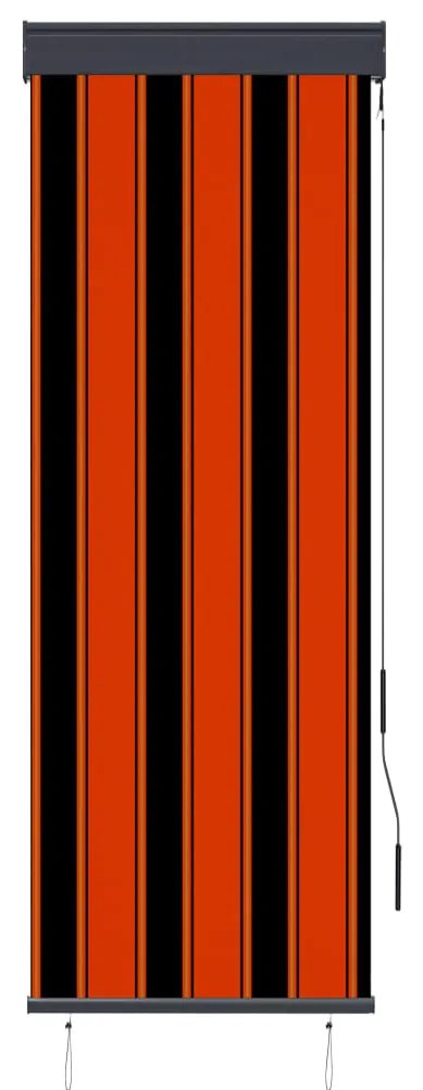 Estore de rolo para exterior 60x250 cm laranja e castanho