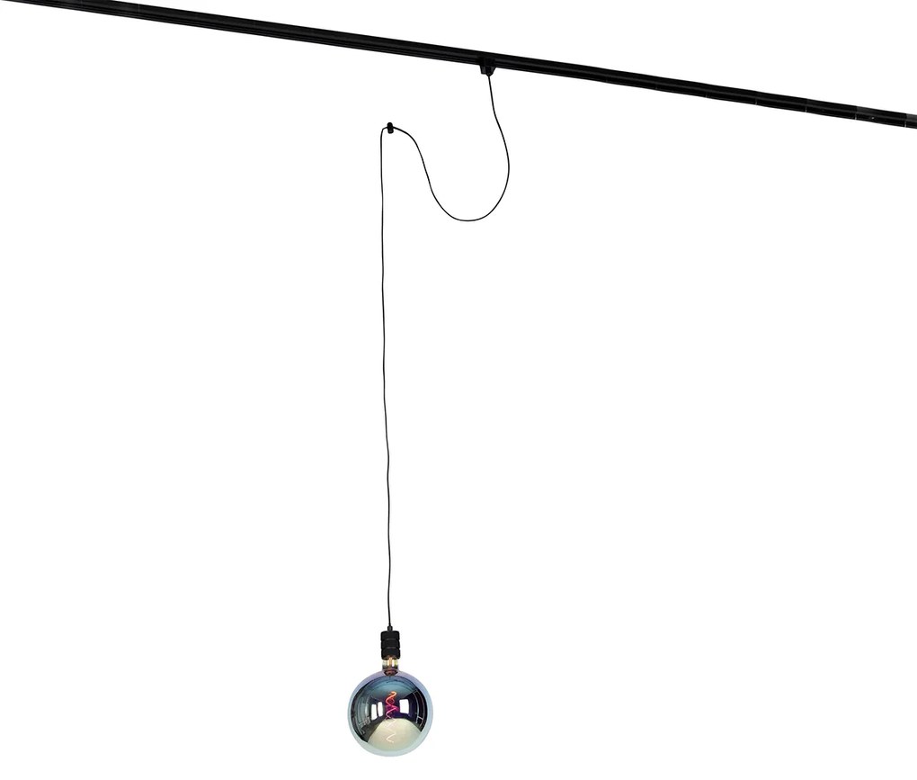 Candeeiro de suspensão com trilho de suspensão preto incl. LED G200 - Cavalux Industrial