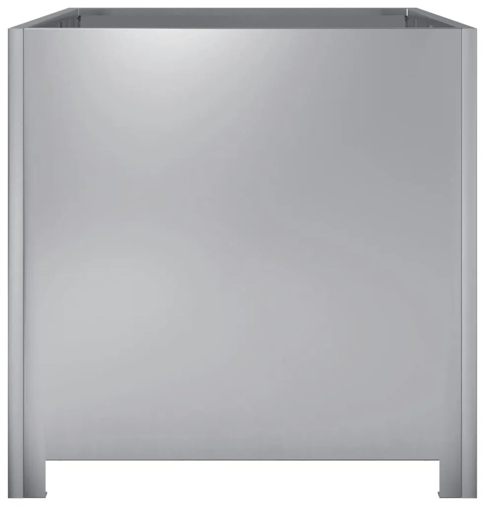 Vaso/floreira de jardim 50x50x50 cm aço galvanizado