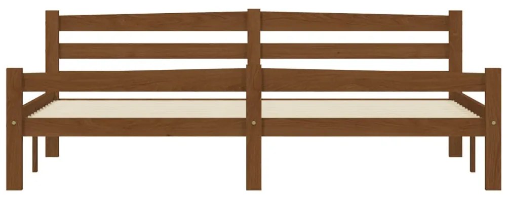 Estrutura de cama 180x200 cm pinho maciço castanho mel