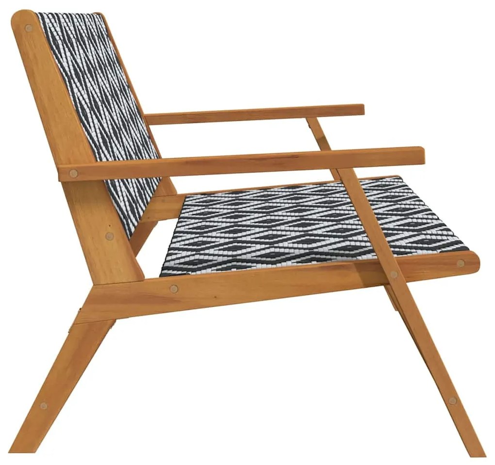 Banco de Jardim Preto e Branco 122x76x73.5 cm Madeira de Acácia Maciça