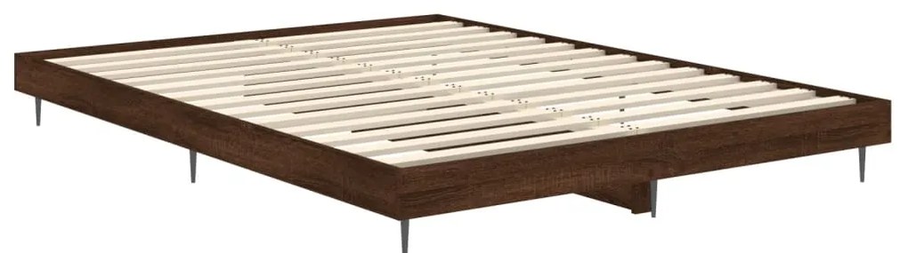 Estrutura de cama 135x190cm derivados madeira carvalho castanho
