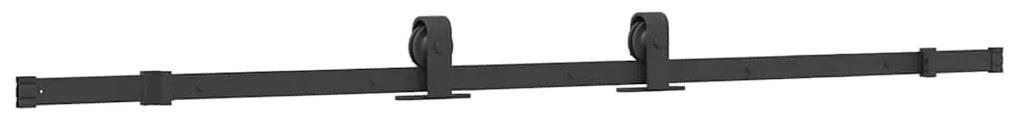 Kit de ferragens para porta deslizante 183 cm aço preto