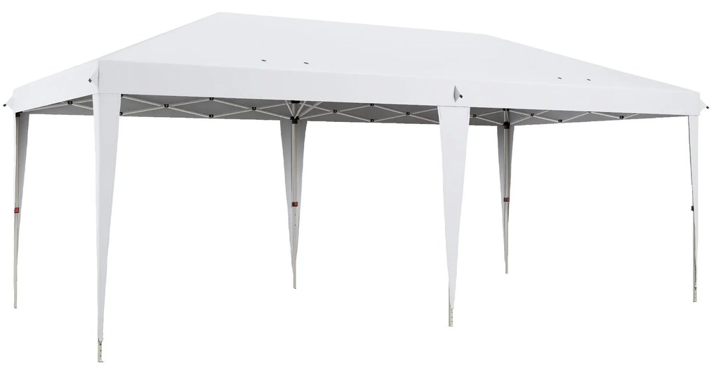 Outsunny Tenda Dobrável 6x3 m Tenda de Jardim para Festas e Eventos Portátil com Bolsa de Transporte Tecido Oxford para Exterior Anti-UV Branco | AOSOM Portugal