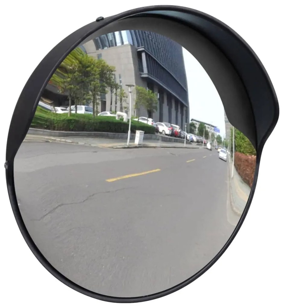 vidaXL Espelho de trânsito p/ exterior Convex 30cm plástico preto
