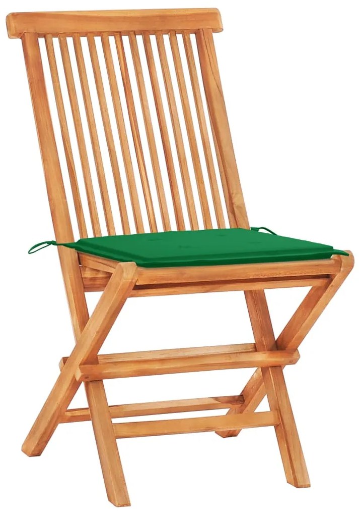Conjunto bistrô c/ almofadões verdes 3 pcs teca maciça