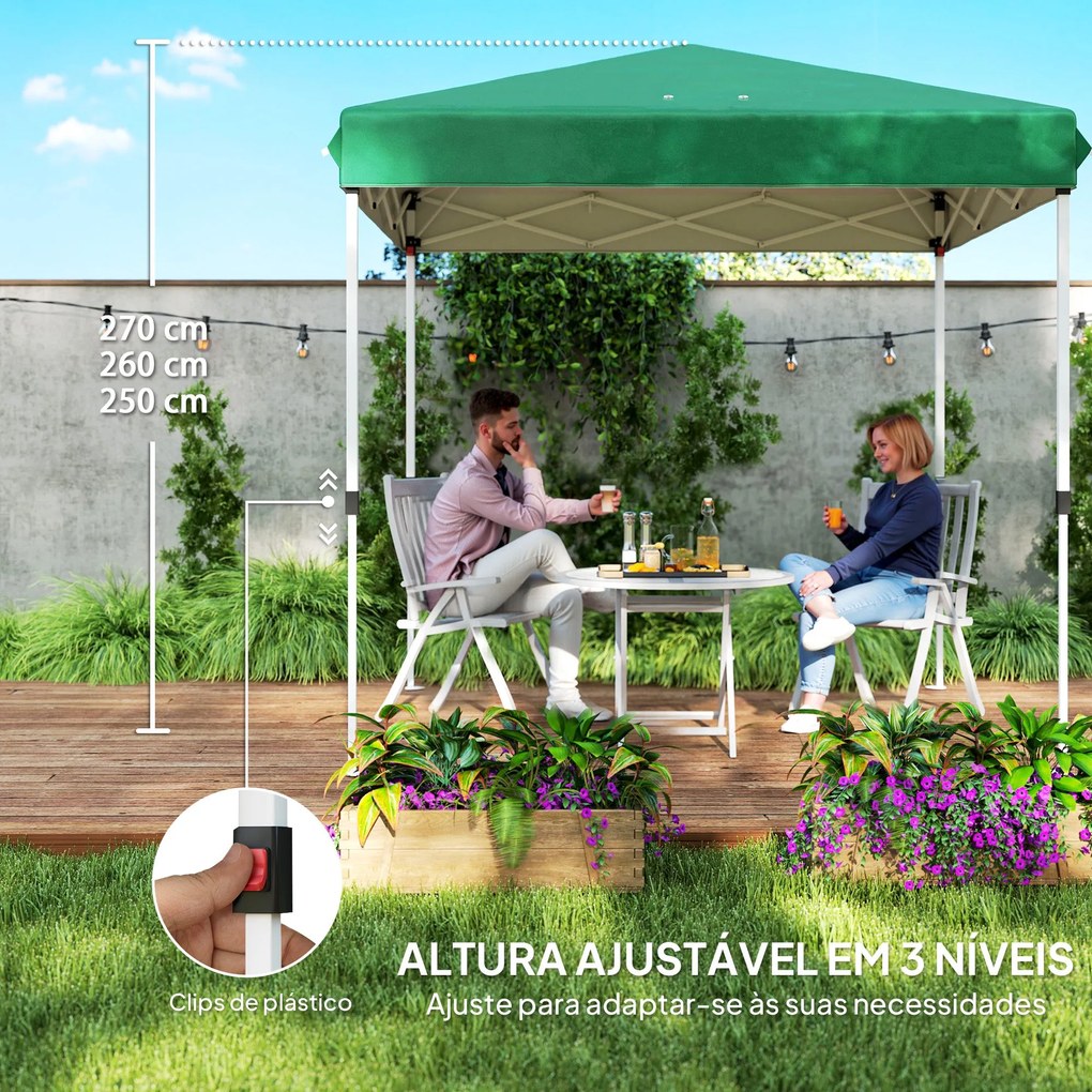 Tenda Dobrável Pop-Up Tenda 248x248x270 cm com 4 Paredes Laterais Anti