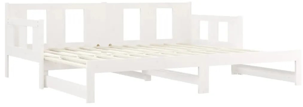 Estrutura sofá-cama de puxar 2x(90x200) cm pinho maciço branco