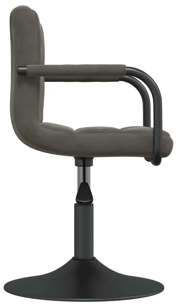 Cadeiras de jantar giratórias 2 pcs veludo cinzento-escuro