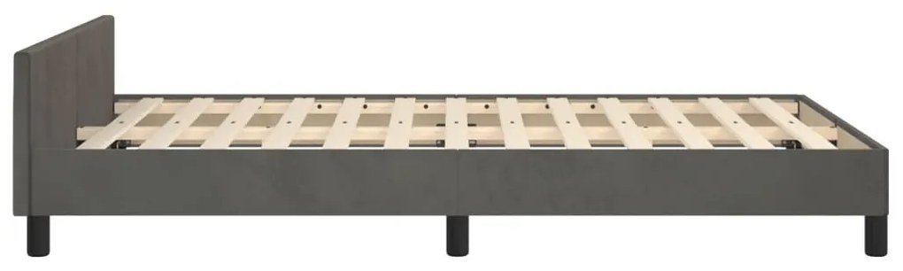 Estrutura de cama sem colchão 120x200 cm veludo cinzento-escuro