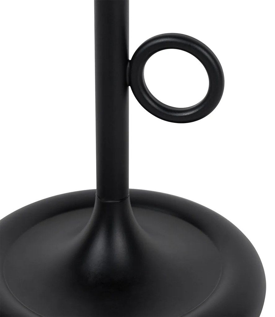 Candeeiro de mesa de exterior preto com LED e dimmer tátil recarregável - Sjarel Design