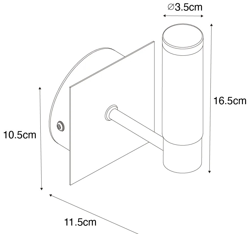 Candeeiro de parede moderno para casa de banho cromado IP44 - Bath