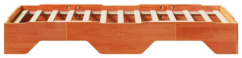 Cama sem colchão empilháveis 90x190 cm madeira castanho-mel
