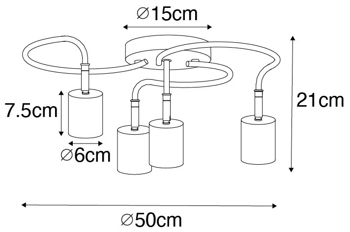Candeeiro de teto moderno ajustável em latão 4 luzes - Java