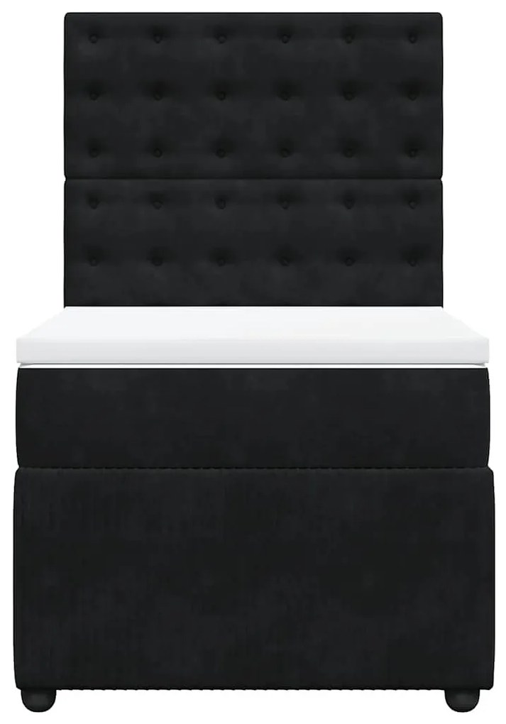 Cama com molas/colchão 100x200 cm veludo preto