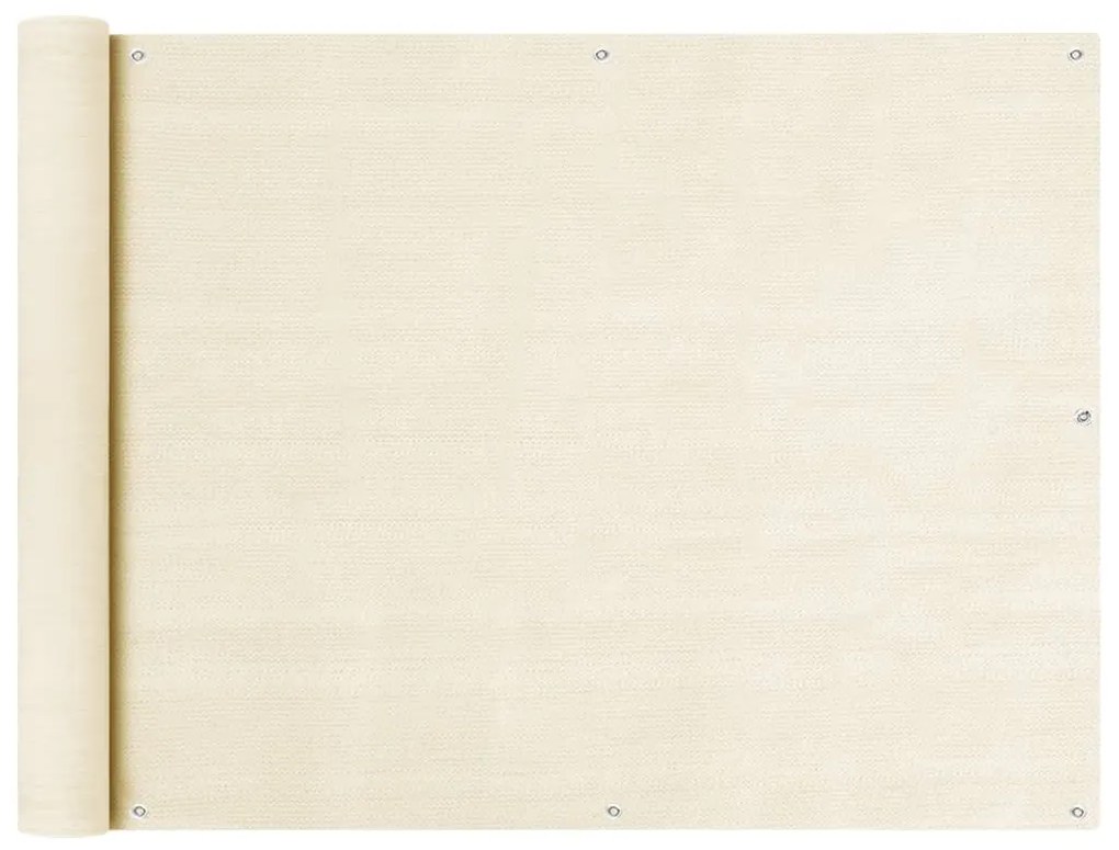 vidaXL Tela de varanda 90x500 cm PEAD cor creme