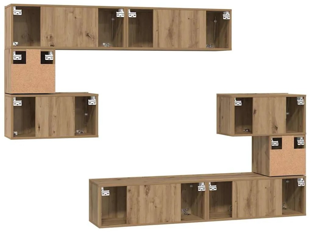 Conjunto de móvel de TV Outros 8 pcs carvalho artisiano
