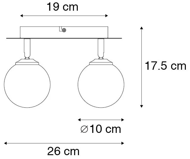 Foco preto com dourado 2 luzes - Athens Wire