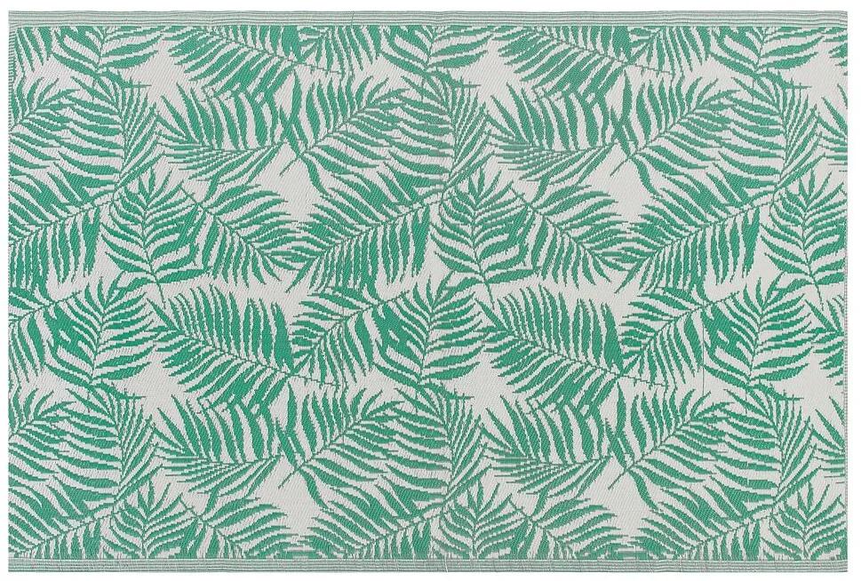 Tapete de exterior com padrão de folhas de palmeira verde 160 x 230 cm KOTA Beliani