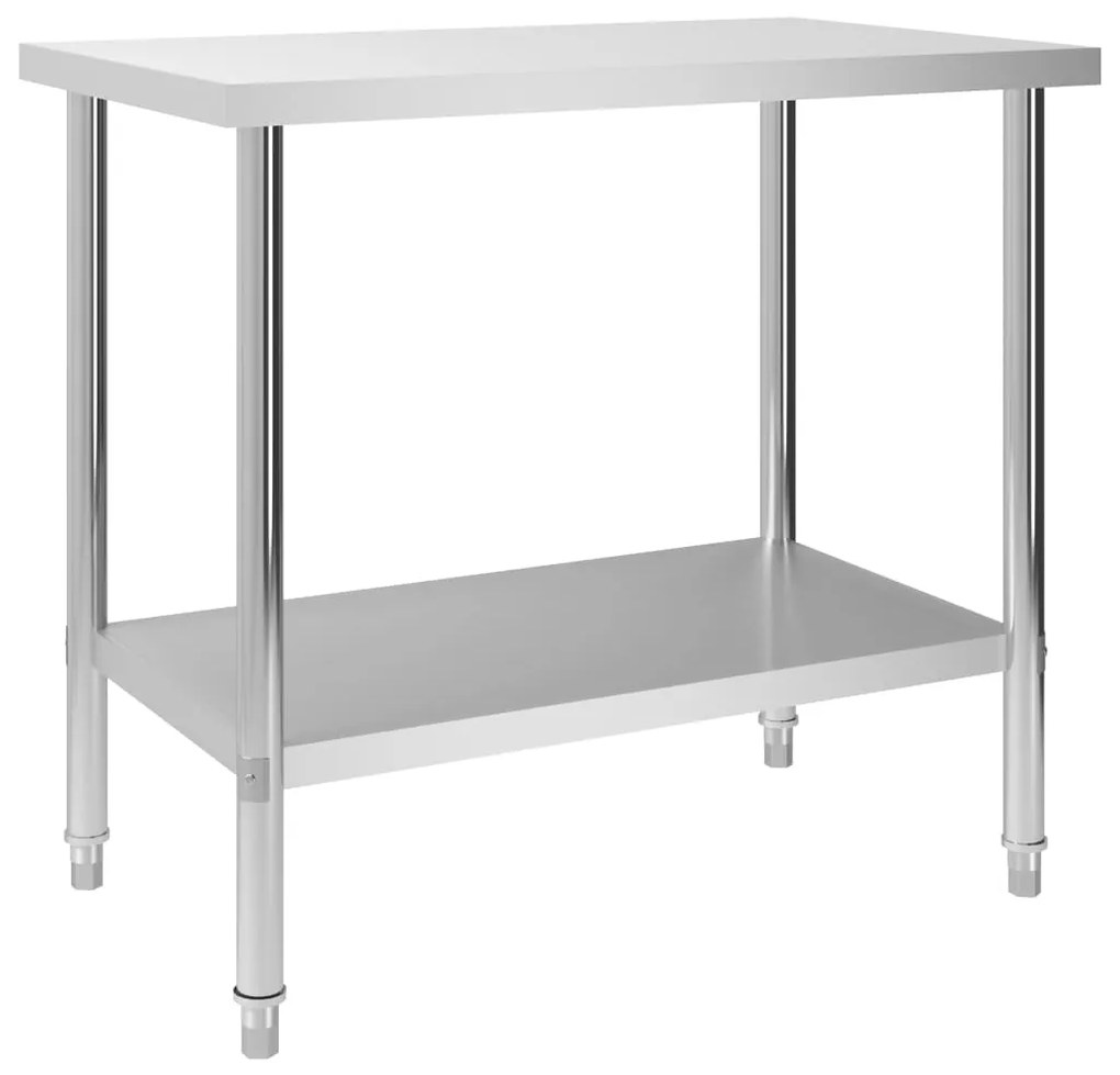 vidaXL Mesa de trabalho de cozinha 100x60x85 cm aço inoxidável