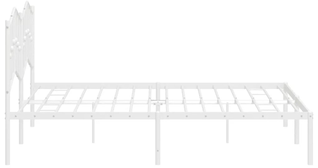 Estrutura de cama com cabeceira 160x200 cm metal branco