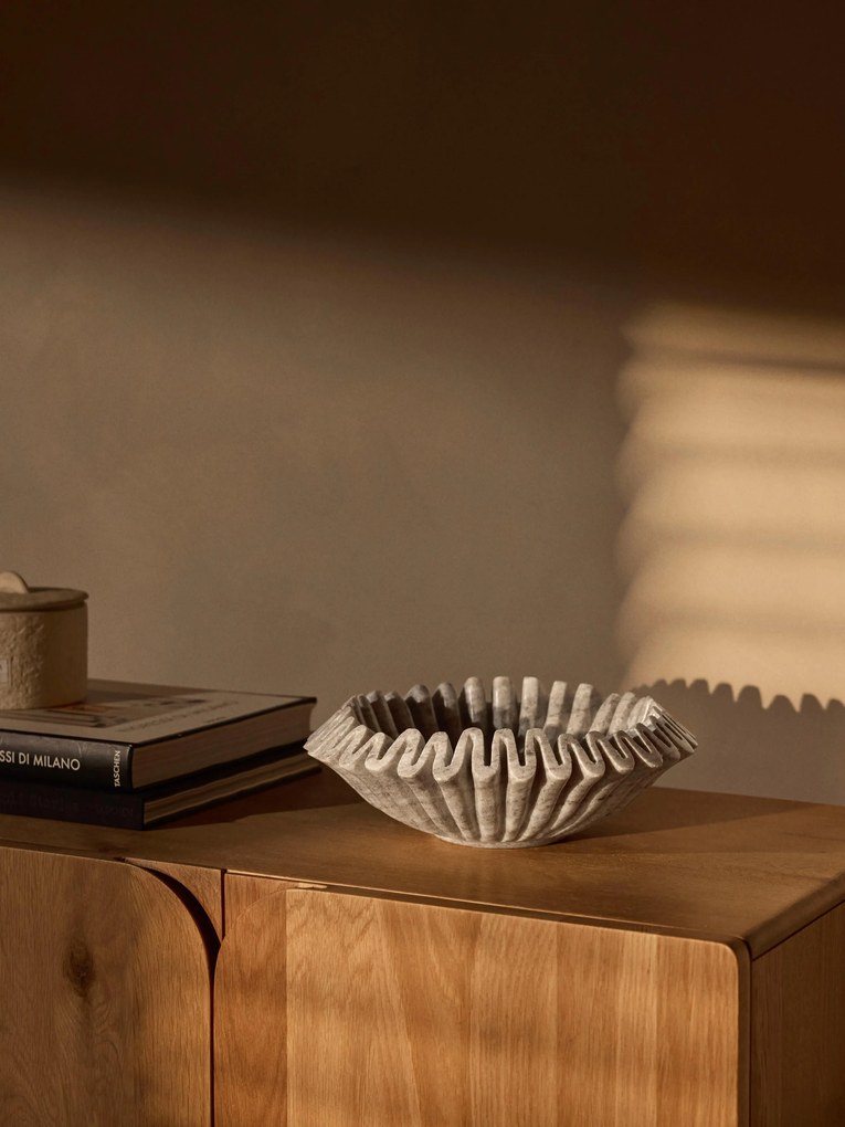 Taça decorativa artesanal em mármore Santorini, Ø 31 cm