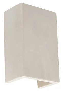 Candeeiro de parede industrial cinzento em betão retangular - Meaux