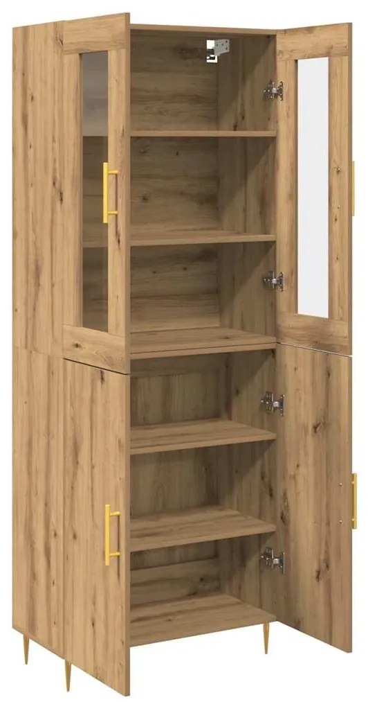 Highboard Artesanal de Carvalho 69.5x34x180 cm Madeira engenheirada