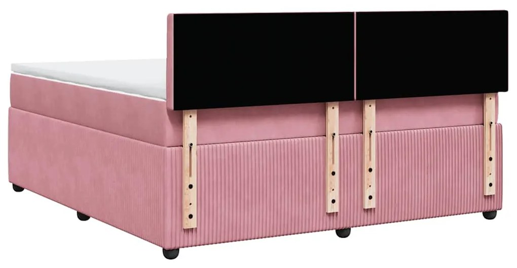 Cama com molas/colchão 180x200 cm veludo rosa