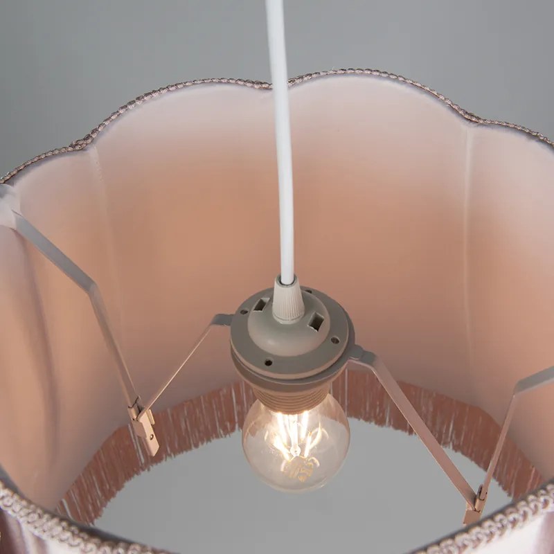 Candeeiro de suspensão retro rosa 45 cm - Granny Retro
