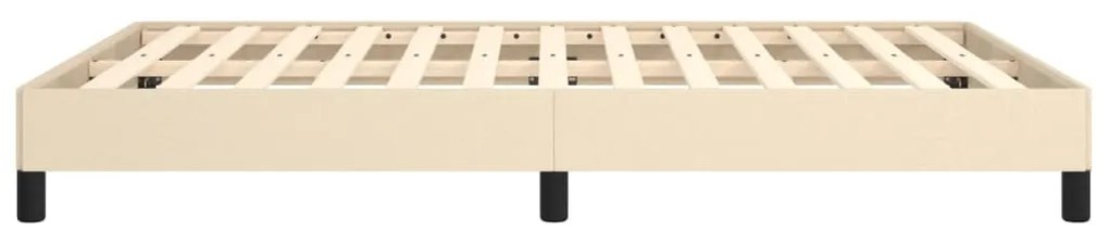 Estrutura de cama sem colchão 140x190 cm tecido cor creme