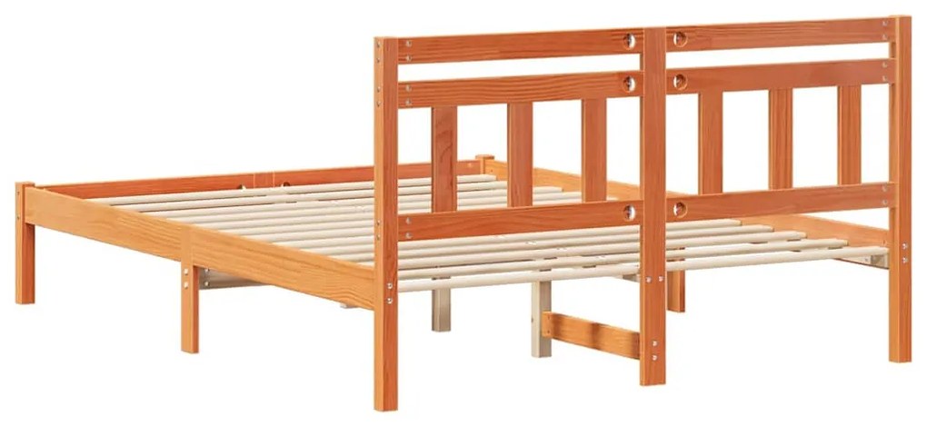 Estrutura da Cama Castanho 140 x 190 cm Madeira de pinho maciça